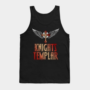 Knights Templar insignia / The crusader / Cross and wings vintage style Tank Top